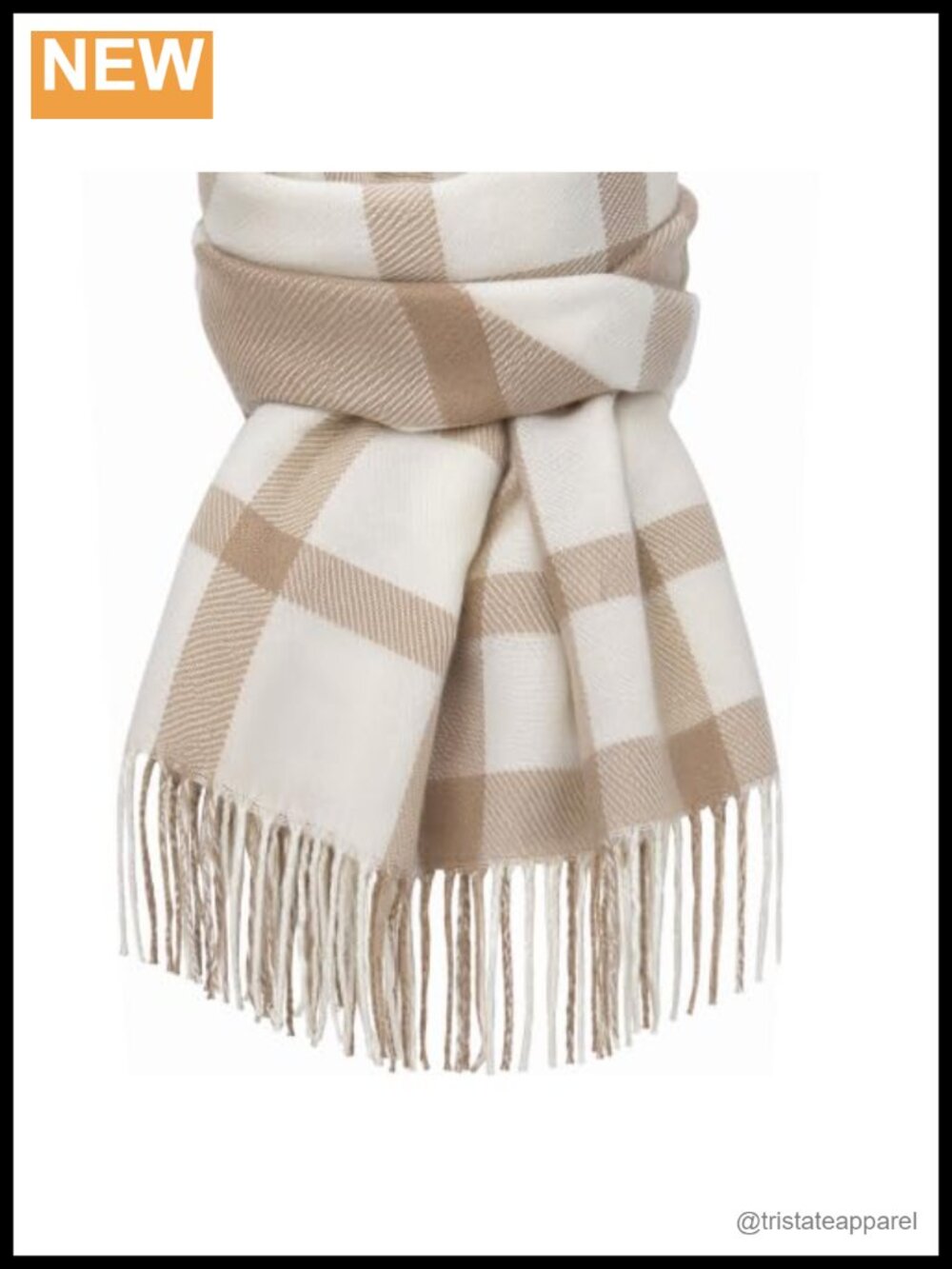 Women's Plaid Scarf Shawl Wrap with Tassels - Oversized Winter Blanket Scarf